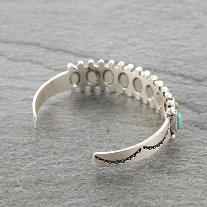 Women's Bohemian Natural Turquoise Cuff Bracelet