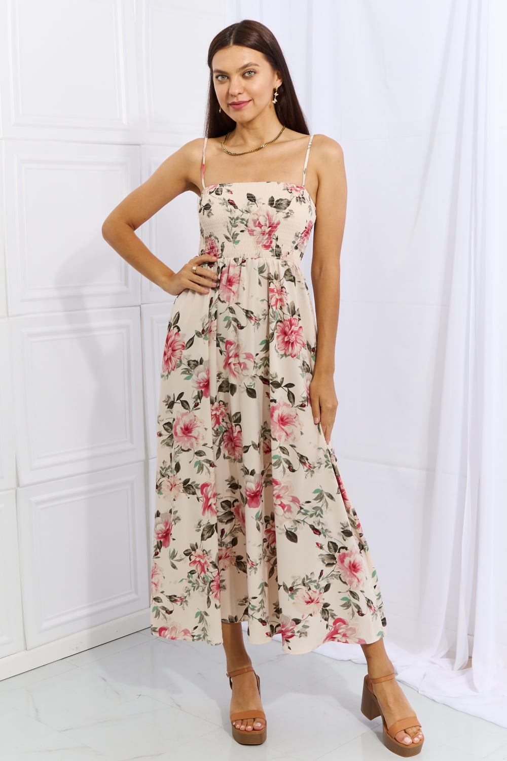 Hold Me Tight Sleeveless Floral Maxi Dress