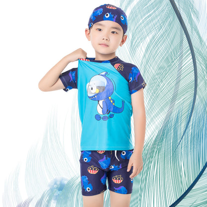 Boy's Dinosaur Print Swimwear Set