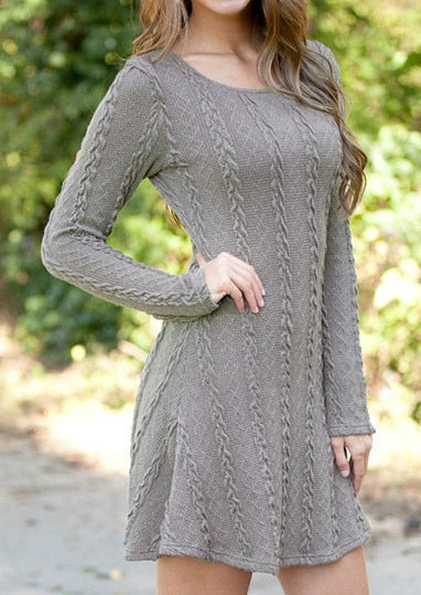 Women's Loose Knit Casual Sweater Dress