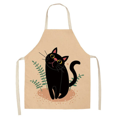 Cat-Print Kitchen Apron