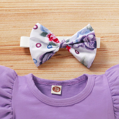 Girl's 0-18M 3 Piece Purple Outfit