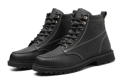 Men's Leather Steel Toe High Top Boots