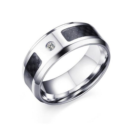 Men's Stainless Steel 8mm CZ Ring