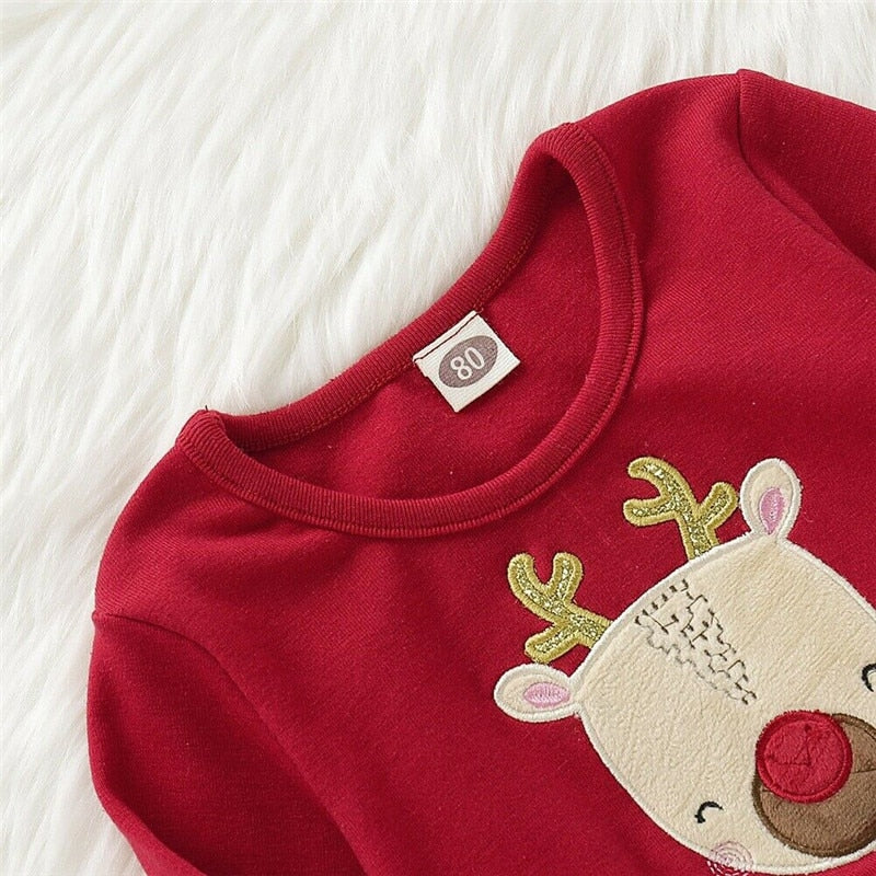 Girl's Infant/Toddler Christmas Deer Dress