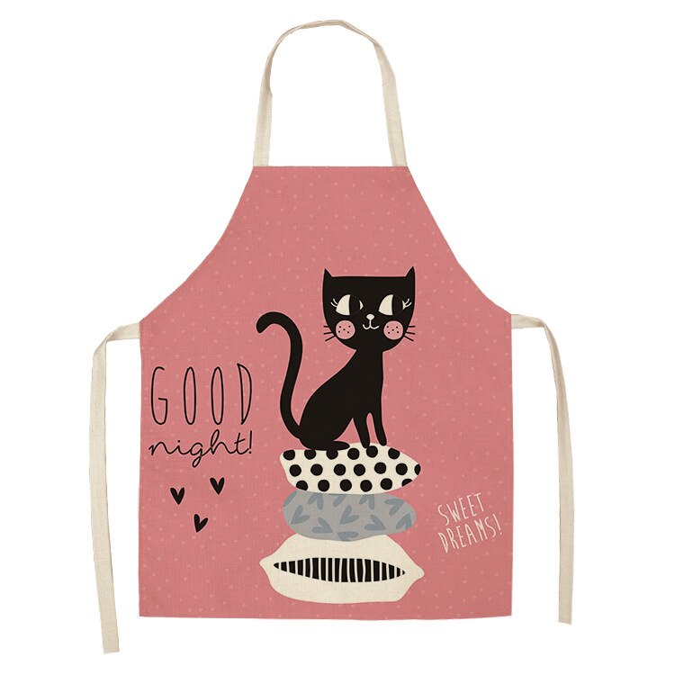 Cat-Print Kitchen Apron