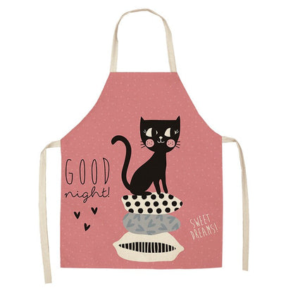 Cat-Print Kitchen Apron