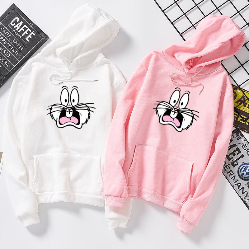 Women's Fall and Winter Hooded Rabbit Pullover