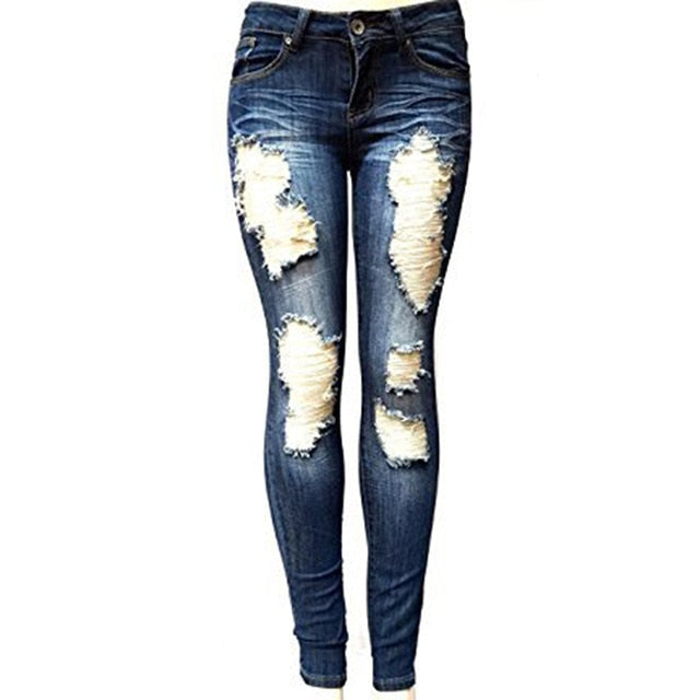Women's Fashion Ripped Skinny Jeans