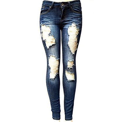 Women's Fashion Ripped Skinny Jeans