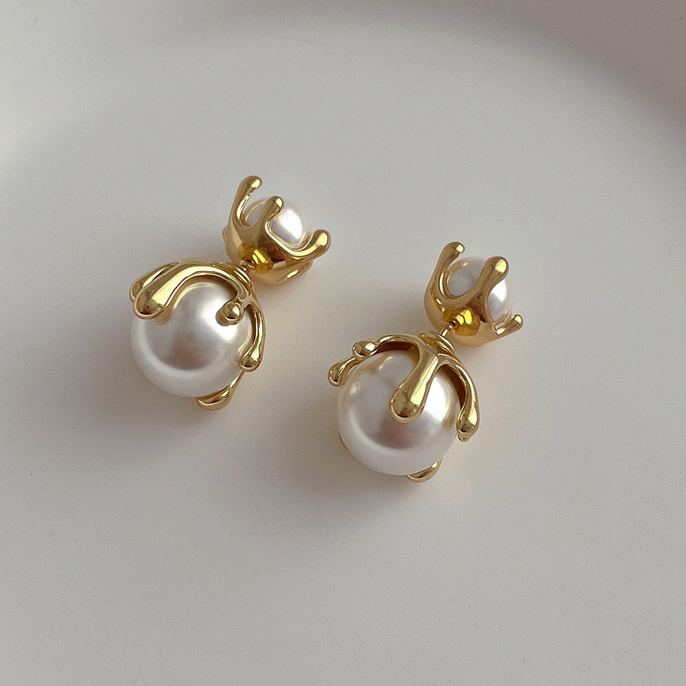 Women's 925 Silver Simulated Pearl Earrings