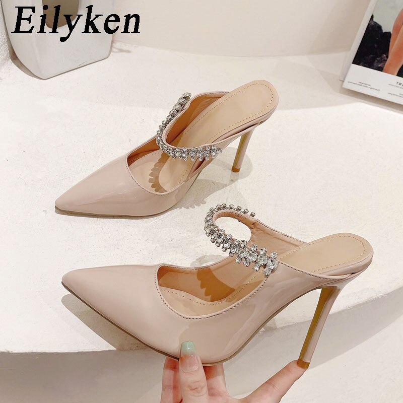 Women's Crystal Strap Pointed Toe High Heels