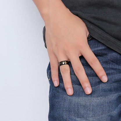 Men's Stainless Steel 8mm Cross Ring