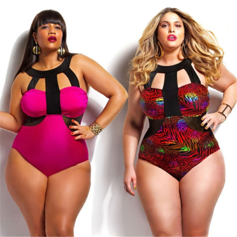 Women's Plus Size One Piece Halter Bathing Suit