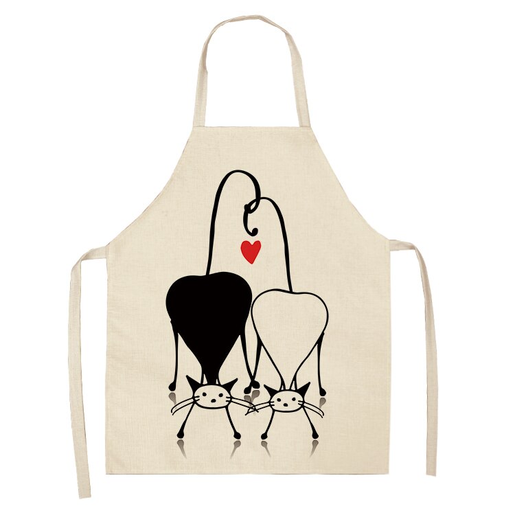 Cat-Print Kitchen Apron