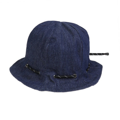 Women's Drawstring Denim Bucket Hat