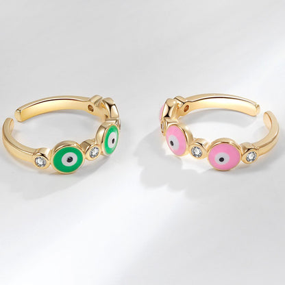 Women's Delicate Eyes Adjustable Ring