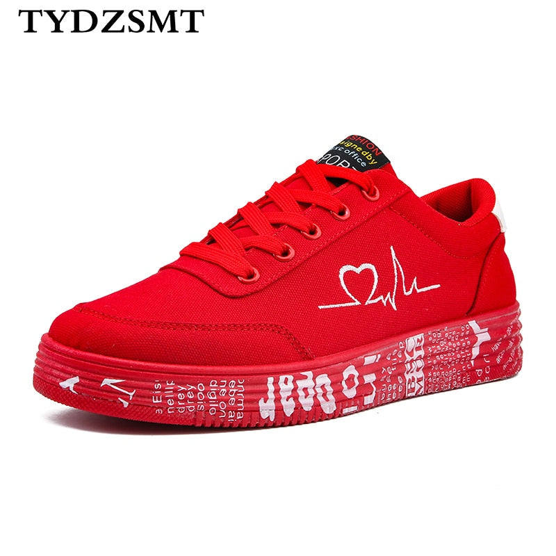 Women's Heartbeat Graffiti Canvas Sneakers