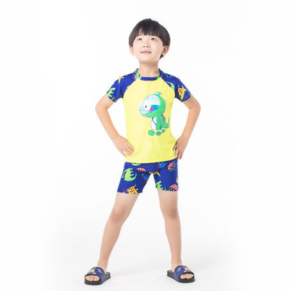 Boy's Dinosaur Print Swimwear Set