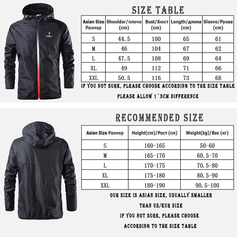 Men's Lightweight Hooded Windbreaker Jacket