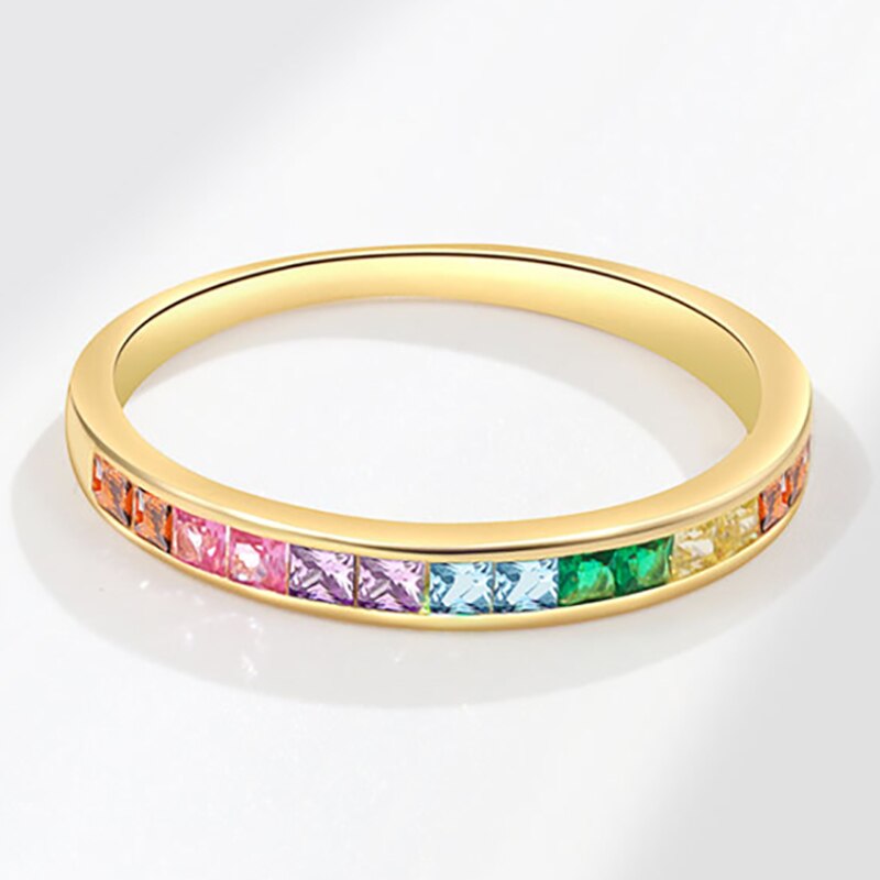 Women's Multicolor Zircon Gold Ring