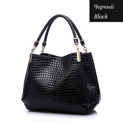 Women's Crocodile Print Leather Handbag