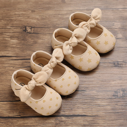 Girl's Infant/Toddler Hearts or Stars Bow Non-Slip Shoes