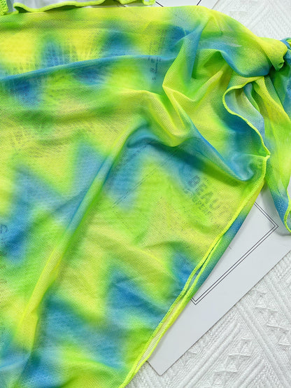 Women's 3pc Tie Dye Bikini Swimsuit Set