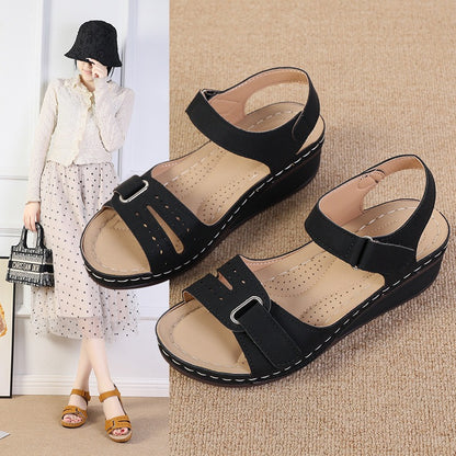 Women's Velcro Double Strap Thick Bottom Sandals