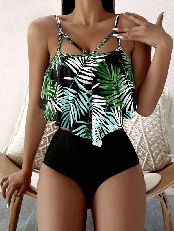 Women's High-Waist Triangle Top Bikini Bathing Suit