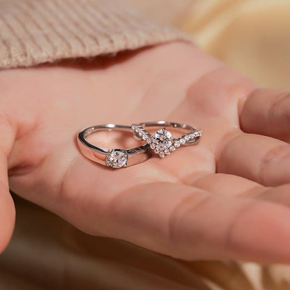 Couple's Love Coronation Moissanite Ring Set