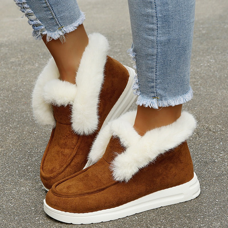 Women's Suede Plush Ankle Boots