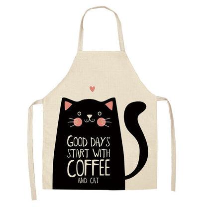 Cat-Print Kitchen Apron