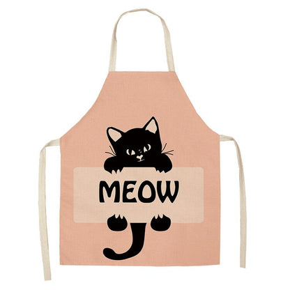 Cat-Print Kitchen Apron