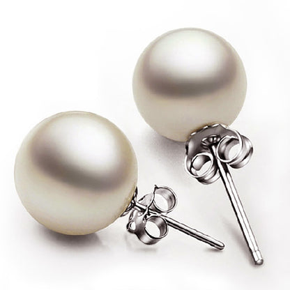 Women's 925 Silver Pearl Stud Earrings