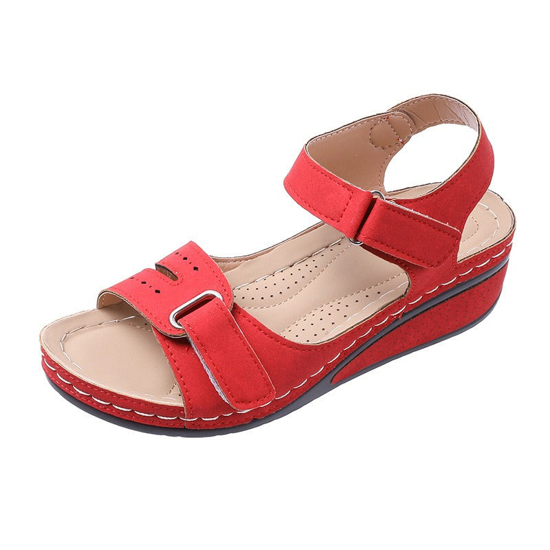 Women's Velcro Double Strap Thick Bottom Sandals