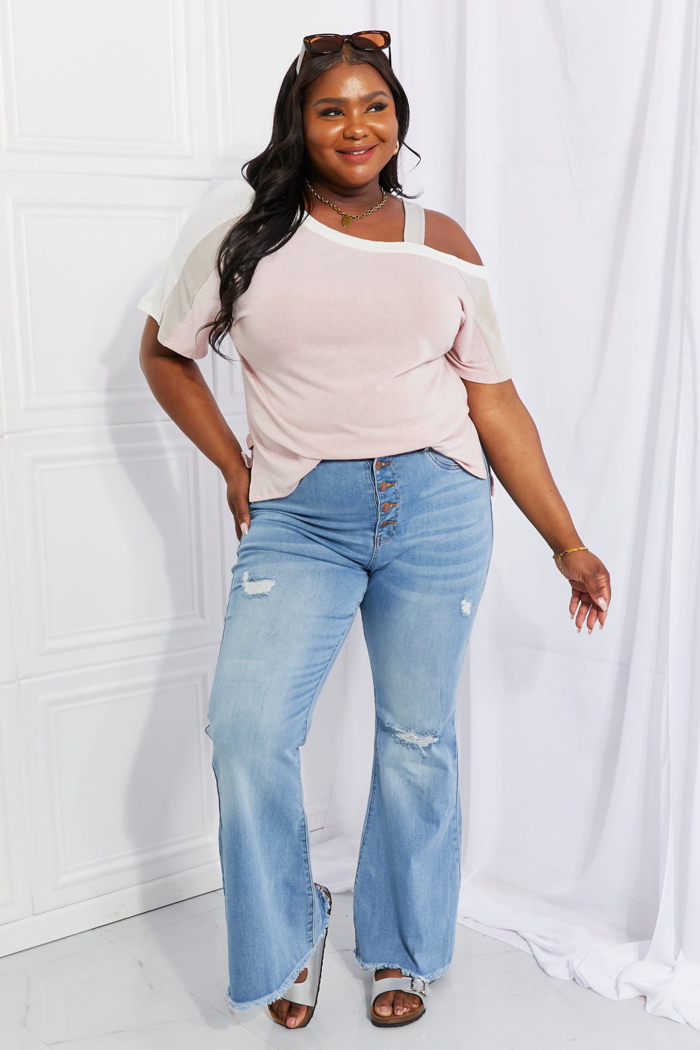 Women's Something Simple Cold Shoulder Top