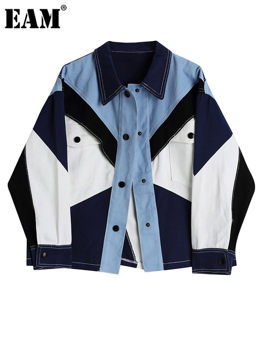 Women's Color-Block Denim Jacket