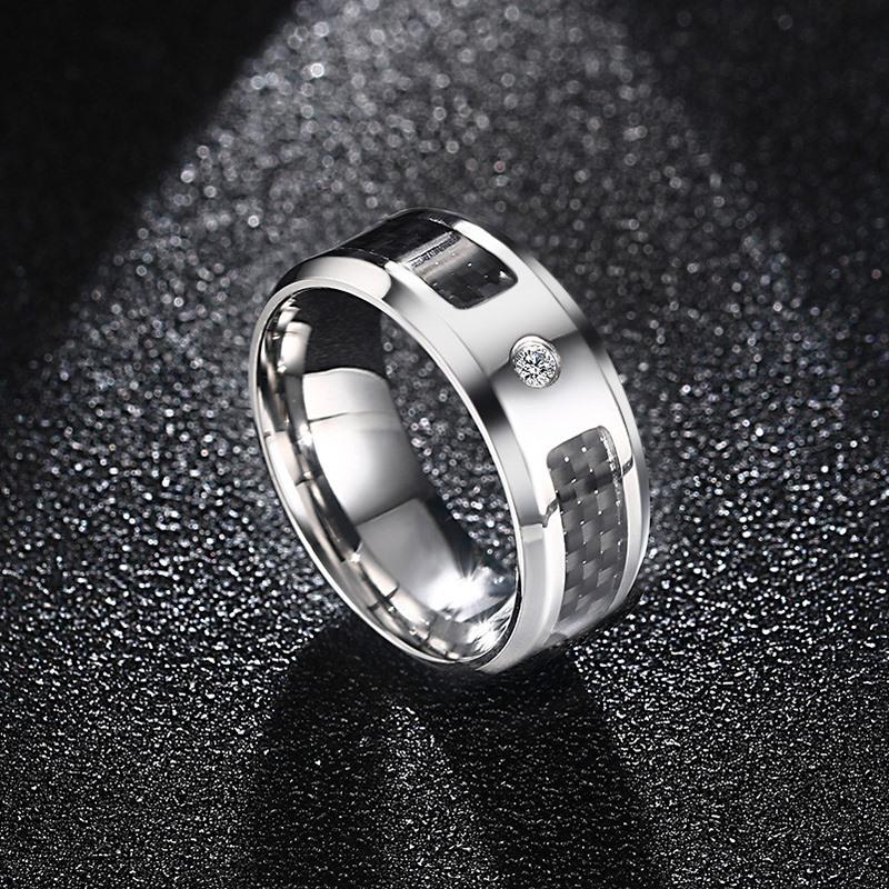 Men's Stainless Steel 8mm CZ Ring