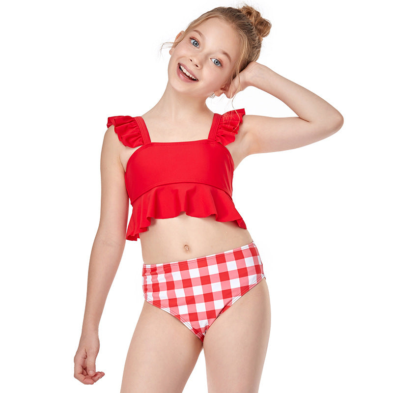 Girl's Plaid Bikini Bathing Suit