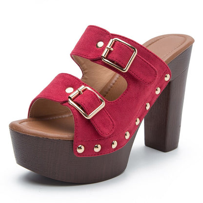 Women's Rivet Style Platform Heels