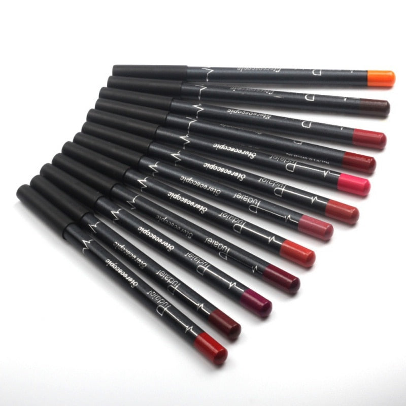 12 Color Waterproof Matte Lip Liner Set