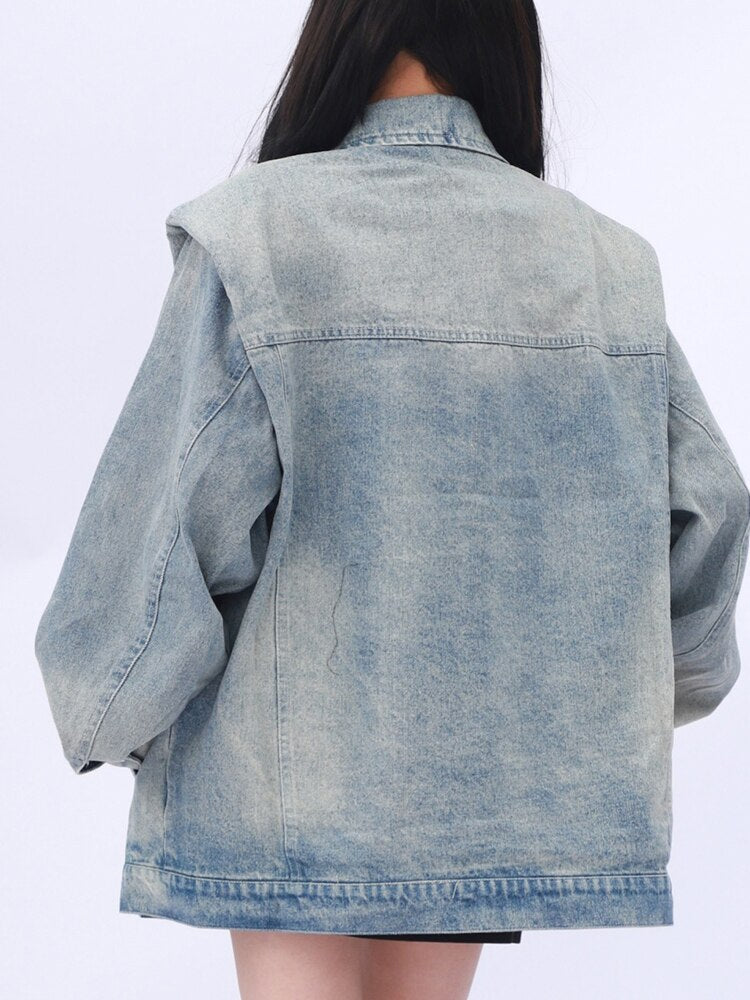 Women's Oversized Loose Fit Jean Jacket