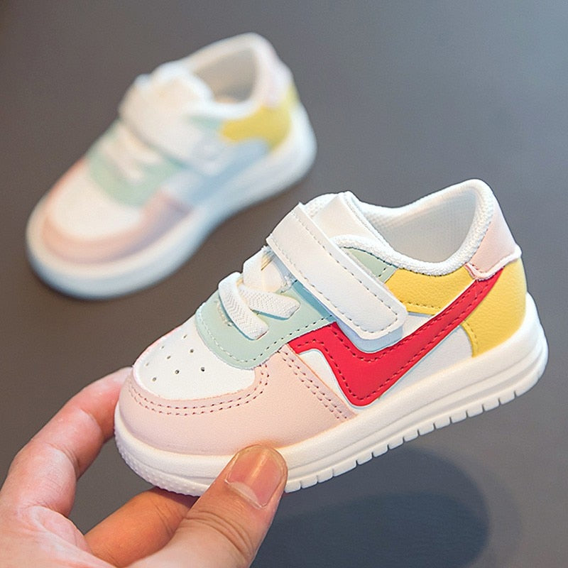 Toddler Girl's/Boy's Leather Color Block Sneakers