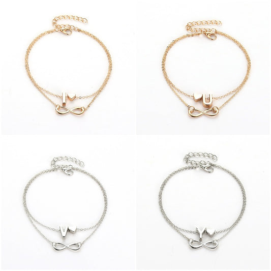 Women's Infinity Initial Anklet