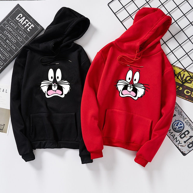 Women's Fall and Winter Hooded Rabbit Pullover