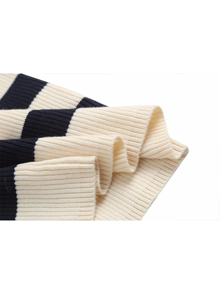 Women's Long Sleeve Striped Knitted Dress