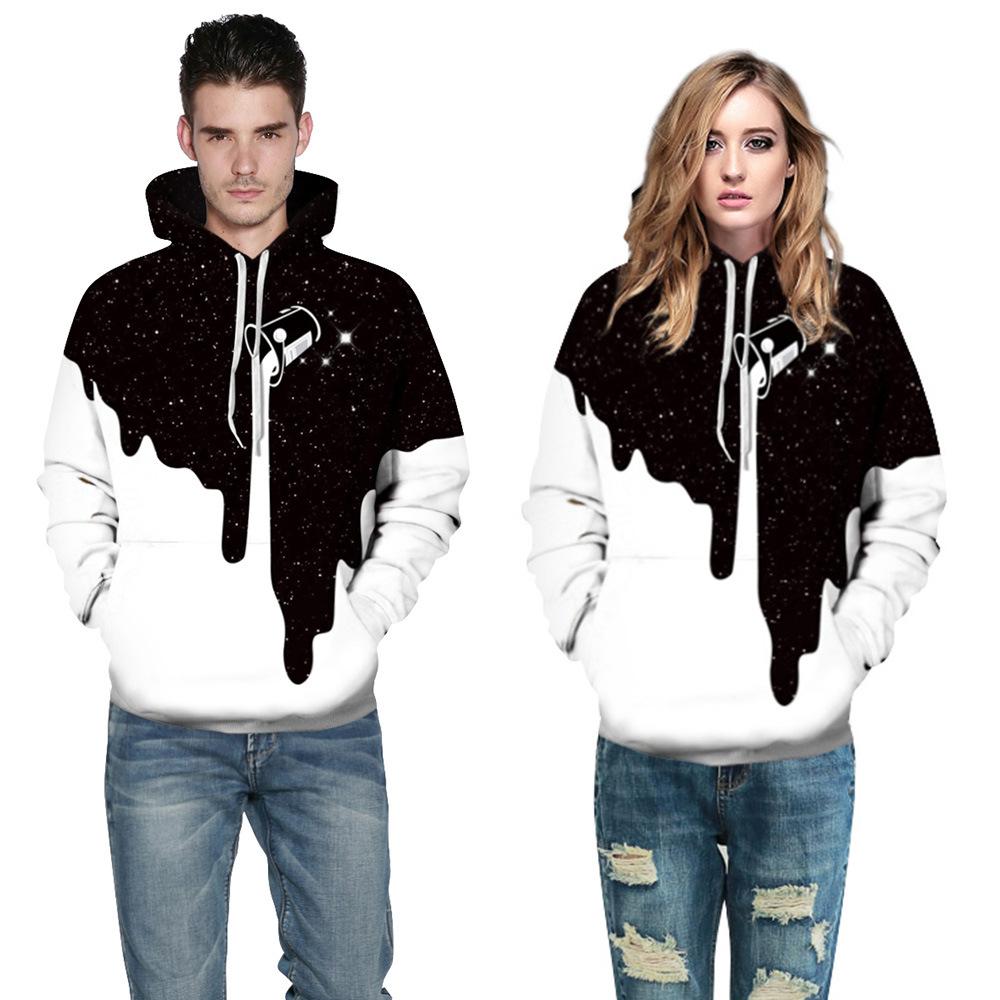 Men's 3D-Printed Paint Spill Hooded Sweatshirt