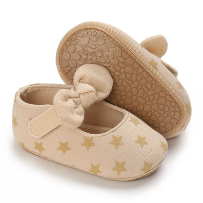Girl's Infant/Toddler Hearts or Stars Bow Non-Slip Shoes
