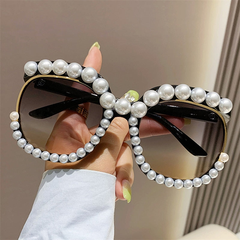 Women's Heart Shaped Pearl Sunglasses